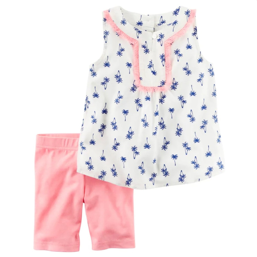 CARTER’S | Palm Tree Tank Top + Biker Shorts Set